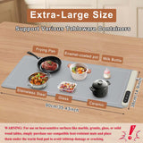 FYY Extra Large Warming Mat for Food - Rapid and Full Surface Heating, 6 Temp Settings, 6H Timer, Rollable Portable Food Warming Mat for Gatherings, Parties, Keep Meal Warm (XX Large Size, Gray)