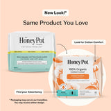 The Honey Pot Company - 64ct - Sanitary Pads for Women - Non-Herbal Super w/Wings - Organic - Cotton Cover, & Ultra-Absorbent Pulp Core - Feminine Care - FSA & HSA