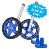 Top Glides 8" Off-Road Walker Wheel Kits with Free Flexfit Universal Ski Glides (Blue)