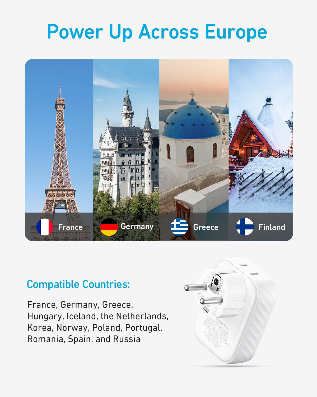 Anker Travel Adapter, 2 Pack, European Travel Plug Adapter, US to Euro ...