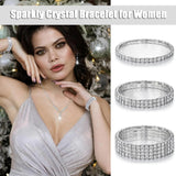 GIFIKOI 11 Pcs Silver Clutch Purse Crystal Jewelry Set for Women Shiny Rhinestone Jewelry Accessories for Evening Party Bride Wedding