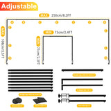 Fomcet Over The Table Rod Stand with Clamps 13"-42'' Tall 29"-98" Length Metal Black Adjustable Table Arch Hanging for Wedding Birthday Party Christmas Anniversary Decoration
