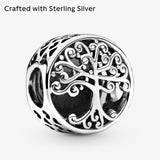 PANDORA Family Tree Charm - Engraved Family Message - Meaningful Keepsake - Jewelry for Women with Gift Box - Compatible Moments Charm Bracelets - Sterling Silver