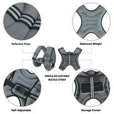 APEXUP Weighted Vest with 5lbs/10lbs/15lbs/20lbs/25lbs/30lbs Weights and Reflective Stripe, Weight Vest Men Women for Workout, Strength Training, Running (Grey, 10lbs)