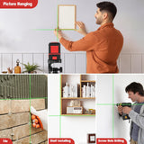 Laser Level with Tripod, 100 feet Green Cross Line Self Rotary Leveling Laser Level, Vertical and Horizontal Line, Rotatable 360 Degree, Manual Self leveling and Pulse Mode,IP54 Waterproof & Battery