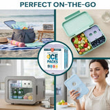 Healthy Packers Ice Packs for Lunch Boxes & Coolers - Freezer Packs - Original Cool Pack | Cooler Accessories for Beach, Camping & Fishing | Slim & Long-Lasting Reusable Ice Pack for Cooler
