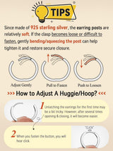 FaithHeart Solid 925 Sterling Silver Huggie Hoop Earrings for Women, 8mm