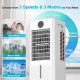 Windowless Portable Air Conditioner, 12H Timer & 2-Gal Tank, 3-IN-1 Portable AC Unit with Remote, 75°Oscillation, 3 Modes & 3 Speeds, Ultra-Quiet 24" Ventless Swamp Cooler for Room Home Office