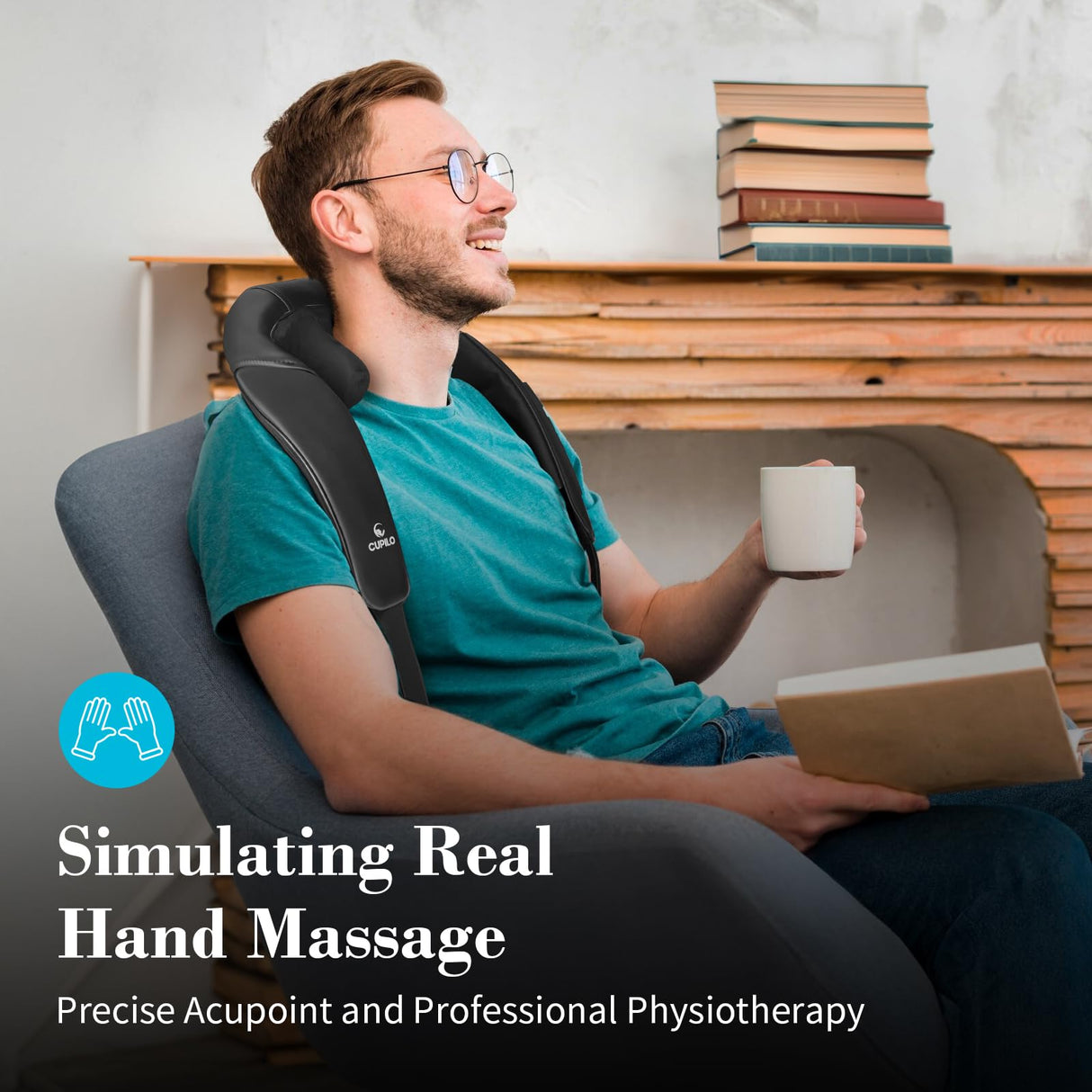 CuPiLo Shiatsu Neck Massager with Heat - FSA or HSA Eligible,Ideal Gifts for Her,Him,4D Cordless Deep Tissue Kneading Massage for Pain Relief,Rechargeable Massage for Neck,Shoulder,Traps and Back