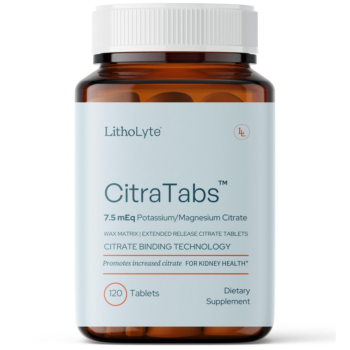 CitraTabs™ | 7.5 mEq | Extended-Release Citrate Tablets | by LithoLyte® | 120 Tablets