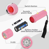 Hilngav 50 Pack 9-LED Mini Flashlight Bulk, Small Multicolor Flashlights with Lanyard, Batteries Included, for Hurricane Supplies Party Favors, Christmas Gifts Stocking Stuffer