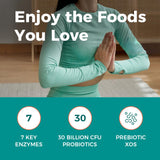 NewRhythm Digestive Enzymes 245 mg, with Probiotics and Prebiotics, Plant Based, 7 Key Enzymes, Digestion, Nutrient Absorption, Protease Amylase & Lipase, 60 Vegan Capsules