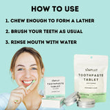 Chewable Toothpaste Tablets with Fluoride, 150 Pack - Travel Sized Oral Care, Eco Friendly Vegan Dental Tabs for Brushing - All Natural, SLS Free Ingredients for Adults - Peppermint Flavored
