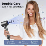 Hair Dryer, 110, 000 RPM High Speed Blow Dryer for Fast Drying, Negative Ionic Hair Dryer for Hair Care, HD Display, 360° Rotating Magnetic Nozzle, Low Noise Hair Dryer for Home and Travel