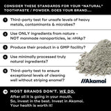 Akamai Mineral Toothpowder Remineralizes, Natural Ingredients for Oral Health - SELECT: Glass Jar (2mo supply)