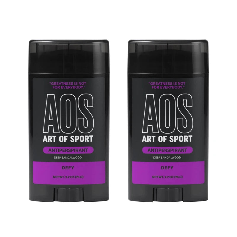 Art of Sport Men’s Antiperspirant & Deodorant, Sandalwood, Made with Natural Botanicals, Moisturizing Tea Tree Soap, Made for Athletes, Defy Scent, 2.7 Ounce (Pack of 2)