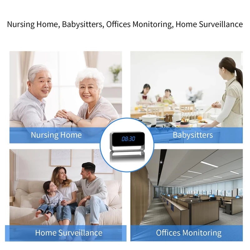 LIBREFLY LIBREFLY Clock Camera - Full HD 1080P WiFi Camera - Mini Wireless Nanny Cam with Night Vision - Indoor Home Security Surveillance