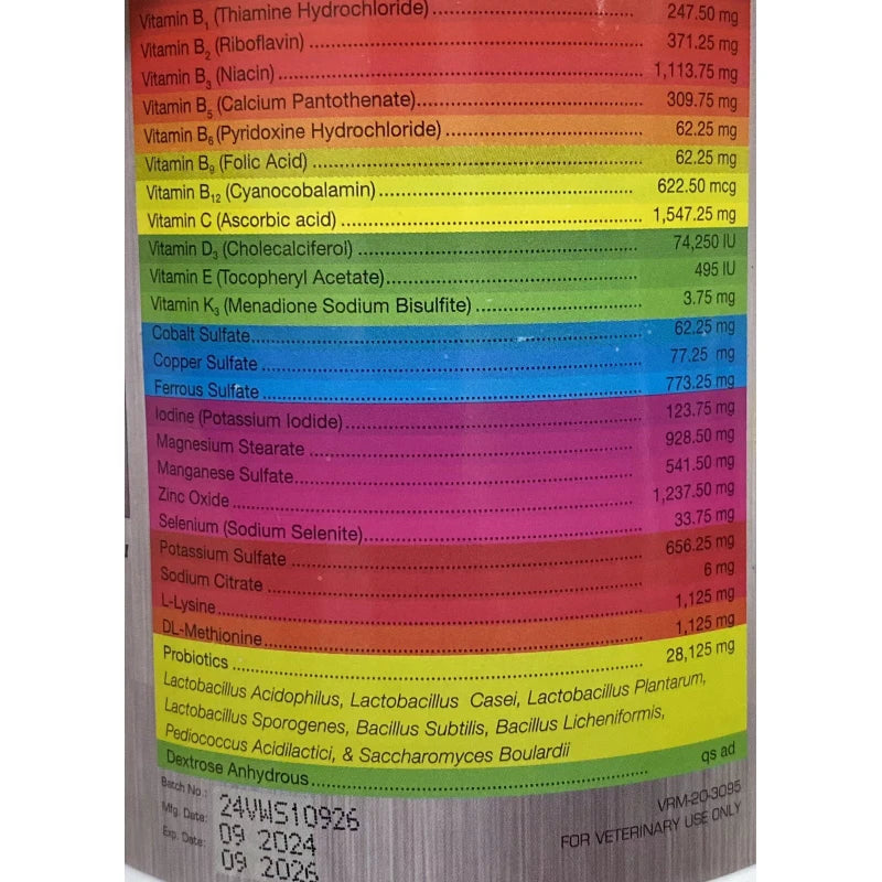 Battlecock VitMin Pro Vitamins Minerals Probiotics 125g Bag