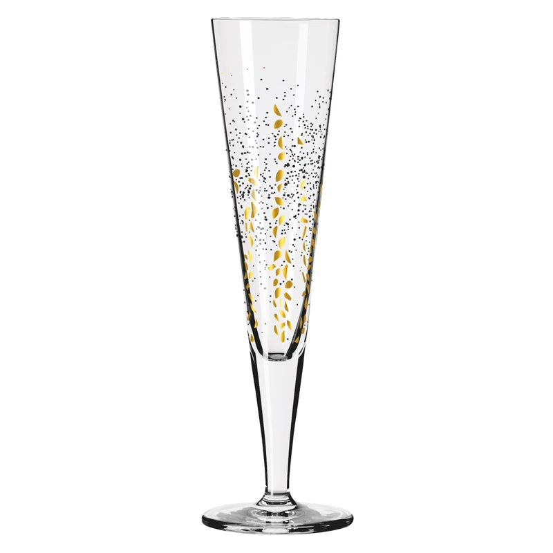 Ritzenhoff 6031005 Champagne Glass 200 ml - Goldnacht Duett Series - 2 x Designer Pieces with Real Gold - Made in Germany