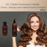 Tonico Vittale Kit 2 Paquete Tónico Y Shampoo Para Cabello Rizado| Unisex | Paso 1 y 2 | Crecimiento Y Fortalecimiento Capilar | Brillo Y Reconstrucción | Control del Frizz | 100% Ingredientes Naturales