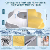 Cervical Neck Pillow - Memory Foam Pillows for Neck Pain Relief, Ergonomic Contour Side Sleeper Pillow for Sleeping, Orthopedic Neck Bed Pillow for Back & Stomach Sleepers with Pillowcase | HAMYODO