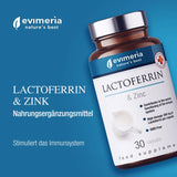 EVIMERIA Pure Lactoferrin 200 mg and Zinc | Helps Strengthen the Immune System | Supplement to Immune Defence | Lactoferrin Supplements | Stimulates Immune Defense | Twin Pack