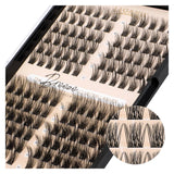 LASHVIEW Pack of 144 Cluster Lashes, DIY Cluster Eyelash Extensions, Mega Volume, Reusable, Individual Lashes, Cluster Volume Look, Super Thin Band & Soft (Volume, C-10-16 Mix)