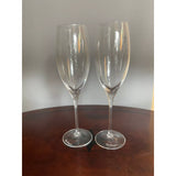 Dom Perignon Signed DOM PERIGNON Crystal Etched SHIELD LOGO 9 1/8" CHAMPAGNE FLUTES Set Of 2