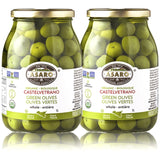 Organic Olives |ASARO Organic Castelvetrano Green Pitted Olive Is GMO FREE, GLUTEN FREE, VEGETARIAN, VEGAN & Keto Friendly Olives Good for Healthy Snacks On the Go, Salad and Cocktails Bundled with BETRULIGHT Fridge Decal - 19 OZ Glass Jar ( Pack of 2 )