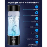 Hydrogen Water Bottle 2024, Hydrogen Water Bottle Generator with SPE PEM Technology Water Ionizer, Hydrogen Water Machine Improve Water in 3 Minutes for Home, Office, Travel, Daily Drinking(Black)