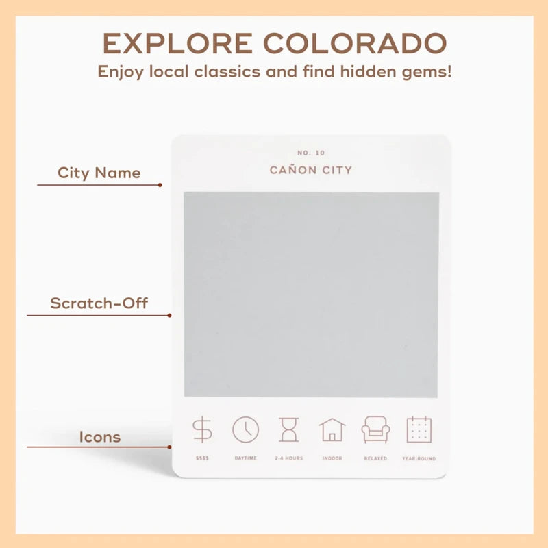 Reach International Outfitters Colorado Adventure Bucket List: 50 Scratch-Off Cards for Outdoor Activities, Tourist Attractions, and Road Trips - Perfect Travel Gift and Guide for Exploring