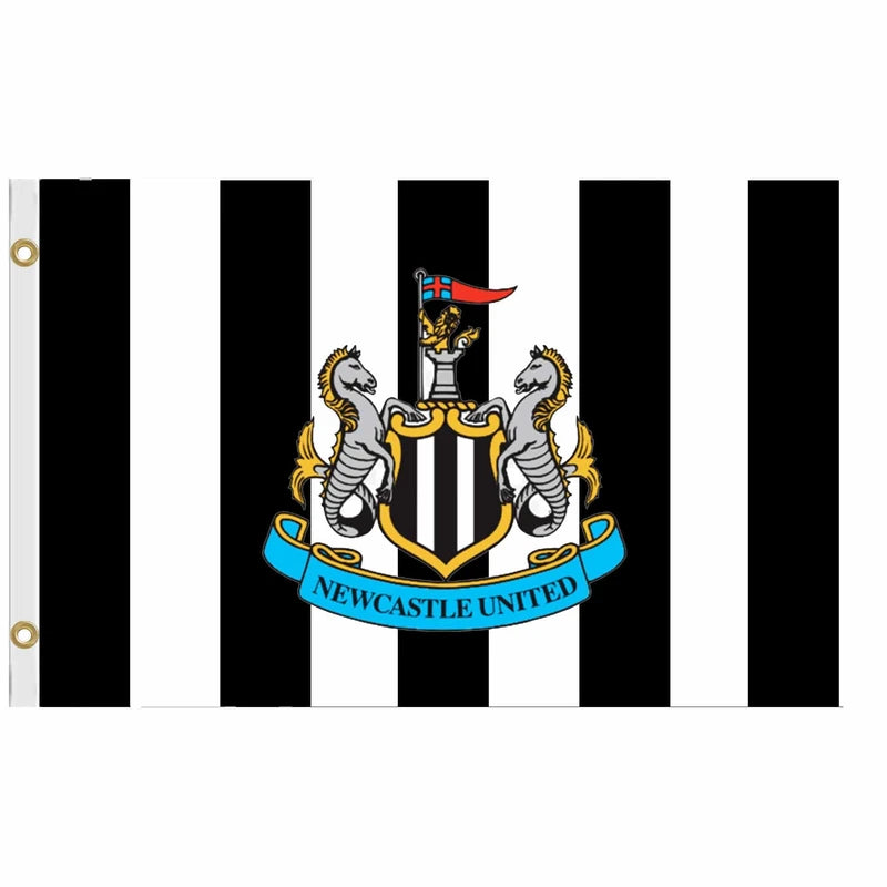 GIFTS 4 ALL Official Giant Newcastle Football Crest Flag, Newcastle Banner 5ft x 3ft, Newcastle Football Fans Souvenir Flag, Newcastle Match Day Flag