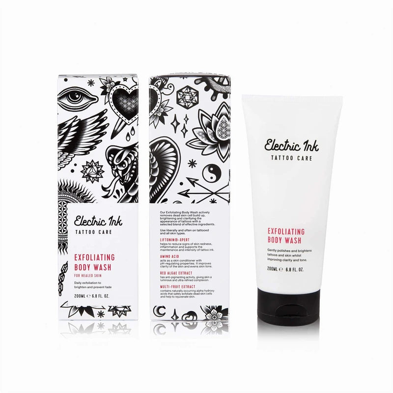 Electric Ink Exfoliatng Tattoo Body Wash, Brightens Tattoos, Exfoliate ...