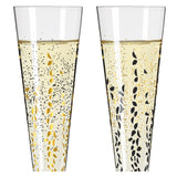 Ritzenhoff 6031005 Champagne Glass 200 ml - Goldnacht Duett Series - 2 x Designer Pieces with Real Gold - Made in Germany