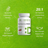 Berberine Max Supplement, 5,000mg Per Serving, 240 Veggie Capsules – 97% Pure Berberine HCL – 25:1 Root Extract – Vegetarian Friendly, Non-GMO
