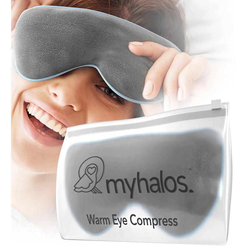 myhalos Microwave Activated Warm Eye Compress for Dry Eyes, Blepharitis & Stye Eye Treatment - Heated Eye Masks for Dry Eyes - Dry Eye Therapy Mask & Eye Compress Moist Heat Delivers Warm Compress for Eyes