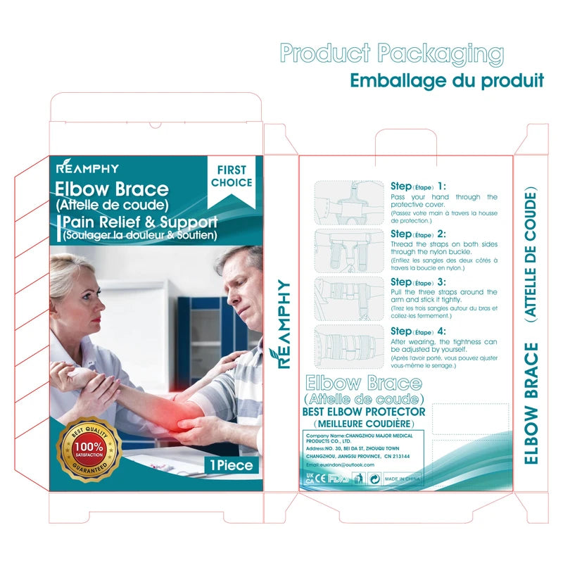 Reamphy Reamphy Elbow Brace,Comfortable Night Elbow Sleep Support,Elbow Splint, Adjustable Stabilizer Splints, Cubital Tunnel Syndrome,Tendonitis,Ulnar Nerve,Tennis,Fits for Men and Women(Fits Most)