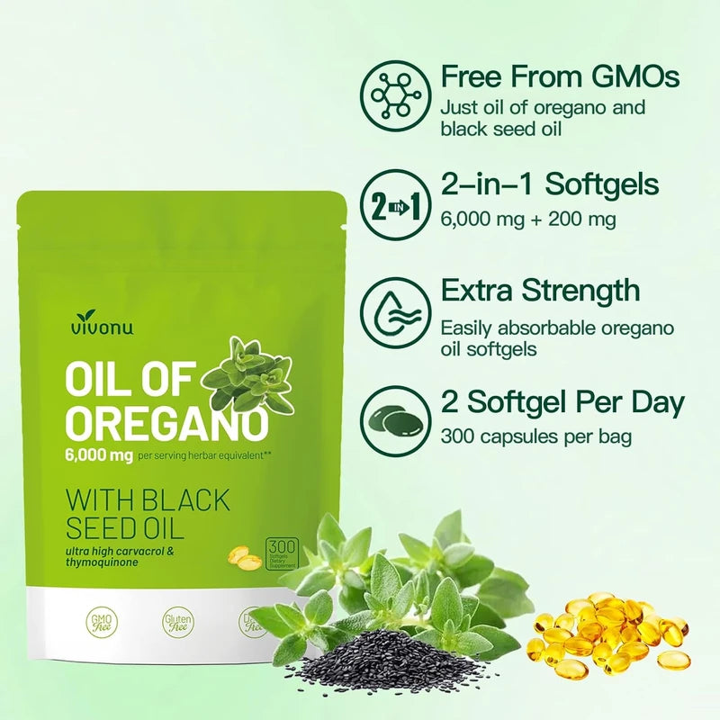 Oil of Oregano Softgels Vivonu | Capsules | Non-GMO | Gluten Free Formula