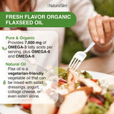 NaturalSlim NaturalSlim Flax Oil - Flaxseed Oil Liquid Supplement with Omega 3 6 9 - Cold-Pressed Certified Organic Flax Seed Oil for Hair, Skin, Nails, Healthy Cells & Vegetable Oil for Cooking - 16 fl. Oz.