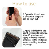 Safe and Convenient Comb Hair Dye, Hair Concealer Combing Hair, Donb Portable Hair Colouring Comb, Waterproof and Sweat-Proof Hair Dye Comb, Convenient Comb Hair Dye for Quick Touch-Ups (Black, 2pcs)