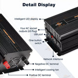 Gearzaar Power Inverter 2000W 4000W 12V DC to 110V 120V AC LCD Car Boat RV USA P