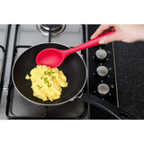 StarPack Premium Silicone Mixing Spoon - High Heat Resistant to 600Â°F, Hygienic One Piece Design Cooking Utensil for Mixing & Serving (Cherry Red)