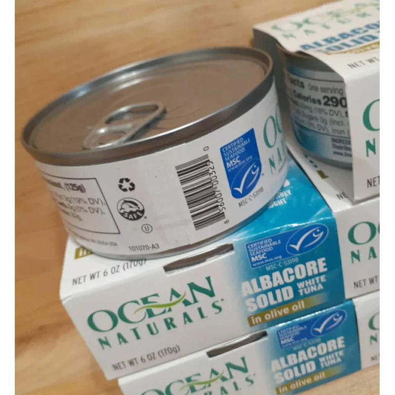OCEAN NATURALS 6CT:  OCEAN NATURALS Premium Albacore Tuna Olive Oil Wild Caught Solid White 6oz