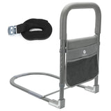Bed Rails for Elderly Adults Assist Safety for Seniors Hand Bar Grab with Storage Pocket Patent Stabilizer with Fixing Strap, Support Up to 300lbs Grey