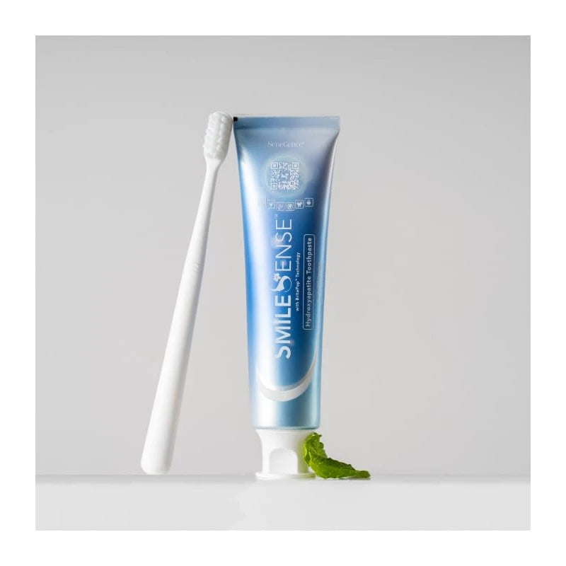 SeneGence SmileSense Hydroxyapatite Toothpaste with BritePop Technology, Fluoride-Free Triple Whitening System and Enamel Strengthening Formula