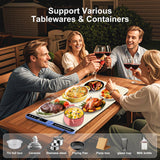 Silicone Food Warmers for Parties Buffet XL:32''X15'' Extra Large Warming Mat for Food 450W Max 248°F Portable Rolled-up Even Heating in 8S 9-Level Temp Auto Power Off-Beige