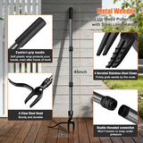 GOXAWEE Metal Stand Up Weed Puller Tool - 45" Garden Weeding Tool with Steel Long Handle & 4-Claw Steel Head - Effortlessly Remove Weeds Without Bending/Kneeling - All Steel Construction