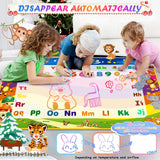 Toddler Toys Water Doodle Mat: 40 X 30 Inch Mess Free Coloring & Drawing Instant Drying Mat - Kids Learning Toys for Girls Age 3-5 Home Educational Activities - Birthday/Christmas Gifts for Girls Boys