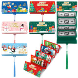 TecUnite 5 Pieces Christmas Money Holder Christmas Surprise Money Card Holder with 6 Slots Xmas Gift for Xmas Cash Card Supplies(Classic)
