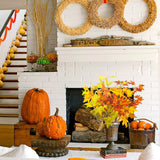 Grunyia 6Pcs Artificial Maple Leaves Branches Fake Fall Maple Shrubs for Thanksgiving Christmas Festival Garland Decoration